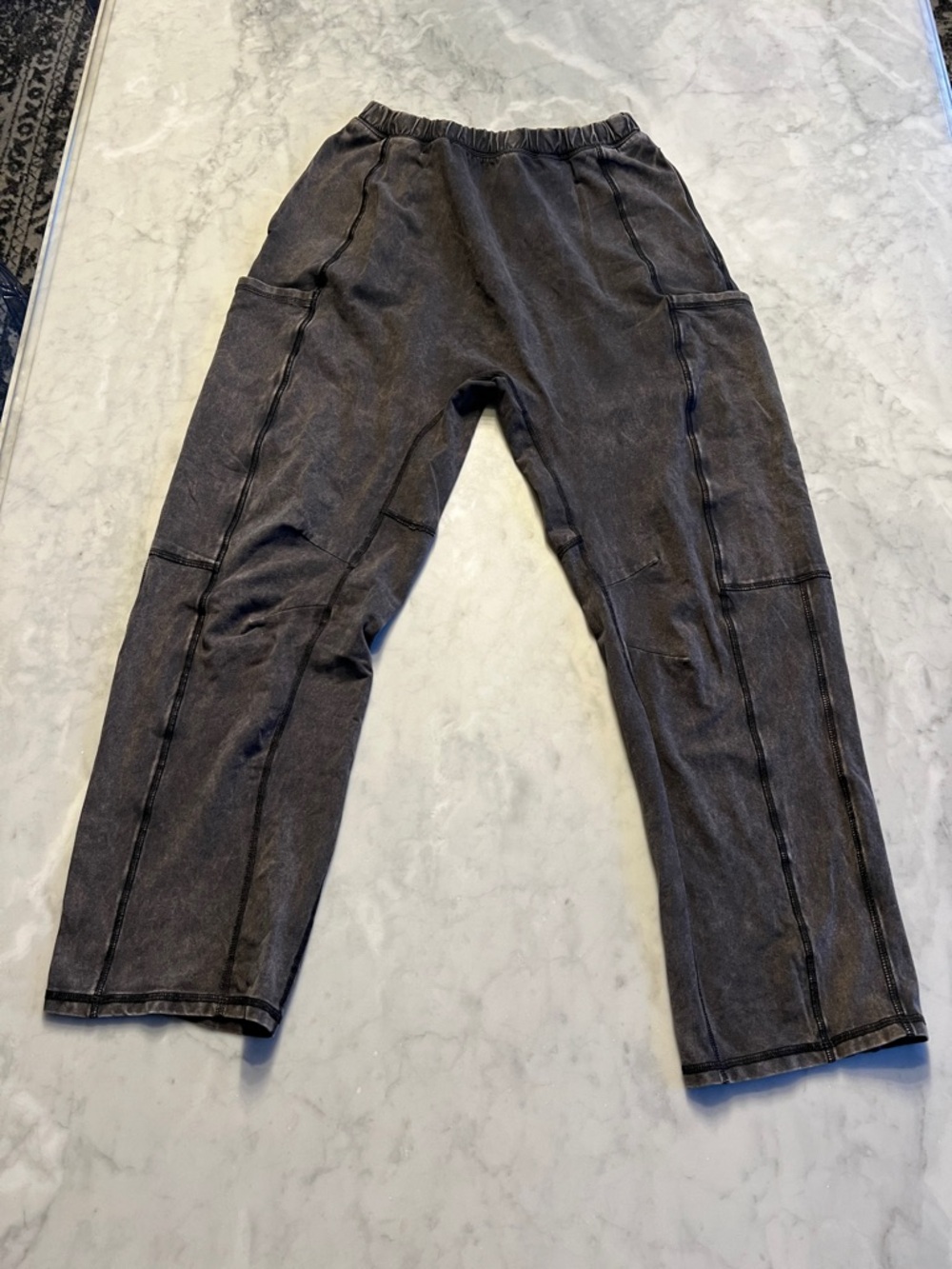 Free People Hot Shot Pants. Small. Washed Black. Embroidered buti logo!